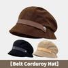 Solid Color Fisherman Cap Corduroy Basin Hat Versatile Style Beret Hat  For Women