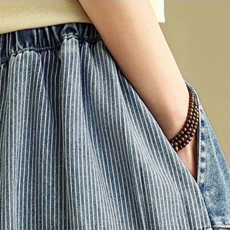 Denim For Casual Skirt Women Versatile Elastic High Waist Long Loose Plus Size Skirt