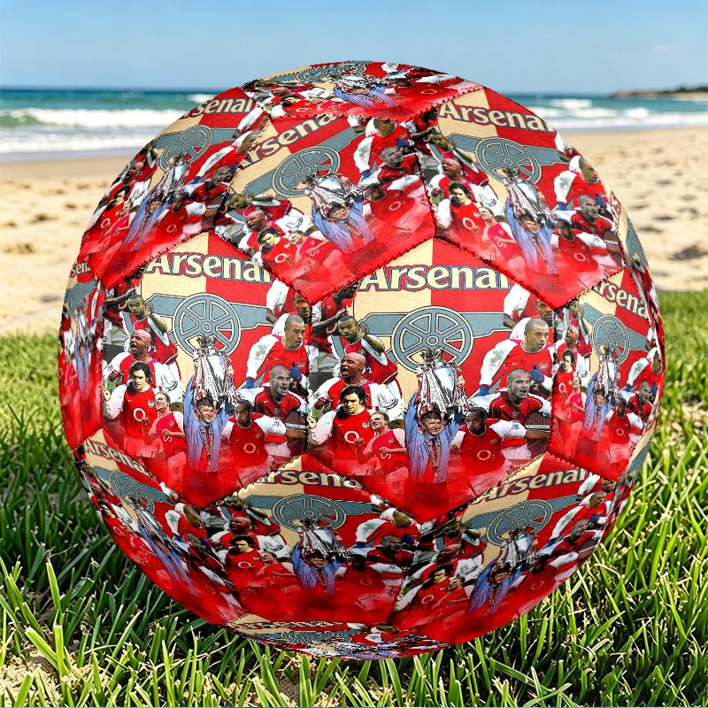 football team F.C Print Size 5 Soccer Ball, PU Wear Resistant Football for Match Training and Daily Practice, Birthday Gift for Soccer Fans