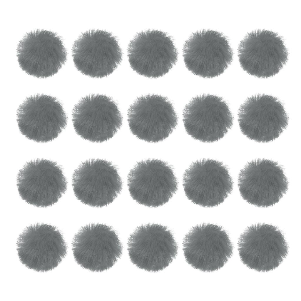 20 Pcs Faux Fur Pom Poms for Hats Fluffy Soft Fur Poms Balls with Elastic Loop for Keychain Knitting Hats DIY Scarves Gloves