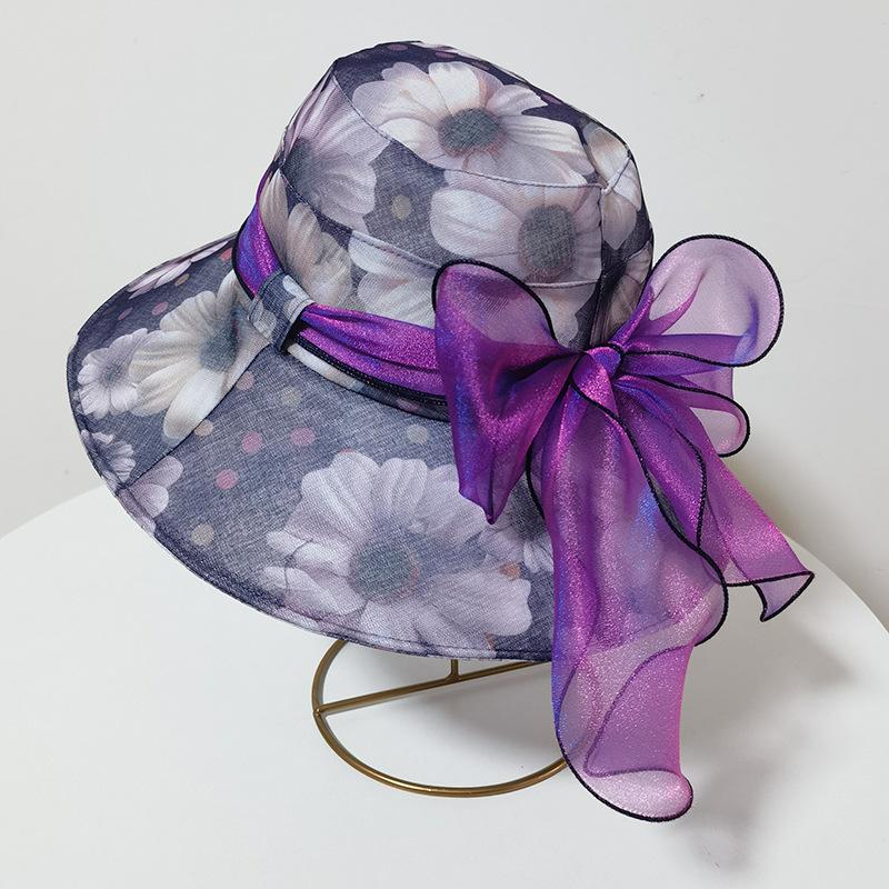 Sun hat children spring and summer new middle-aged and elderly bucket hat tulle breathable big brim sun hat fashion sun hat tide