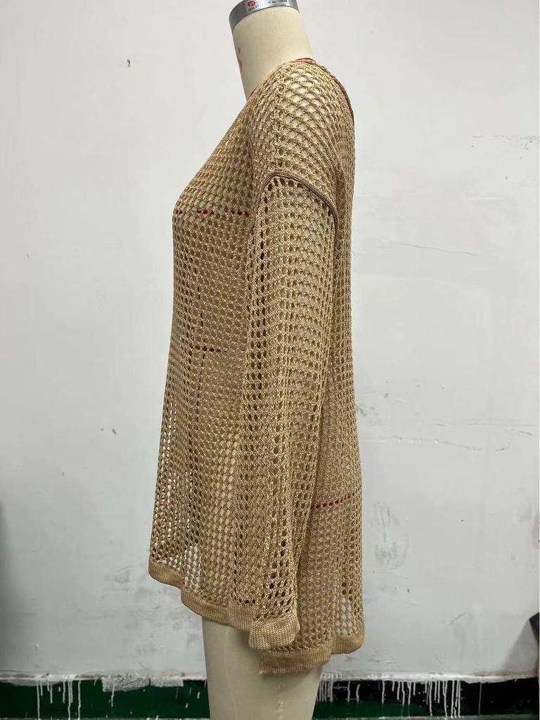 Sommer Damen Mesh Strick Bikini Cover-up Cardigan: Europäischer und amerikanischer Stil