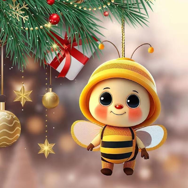 Car Acrylic Accessory Bee Automotive Decoration Christmas Tree Travel Holiday