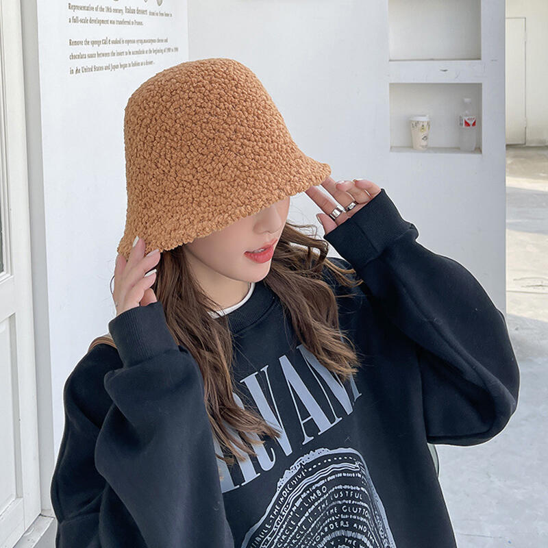 Poggle Wide Bucket Hat Women's Winter Fleece Bucket Hat