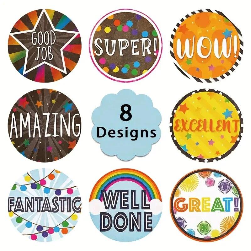 500pcs Reward Stickers, Children, Teacher, Classroom, School, Work, Study, Training Stickers, Handmade Self Adhesive Labels