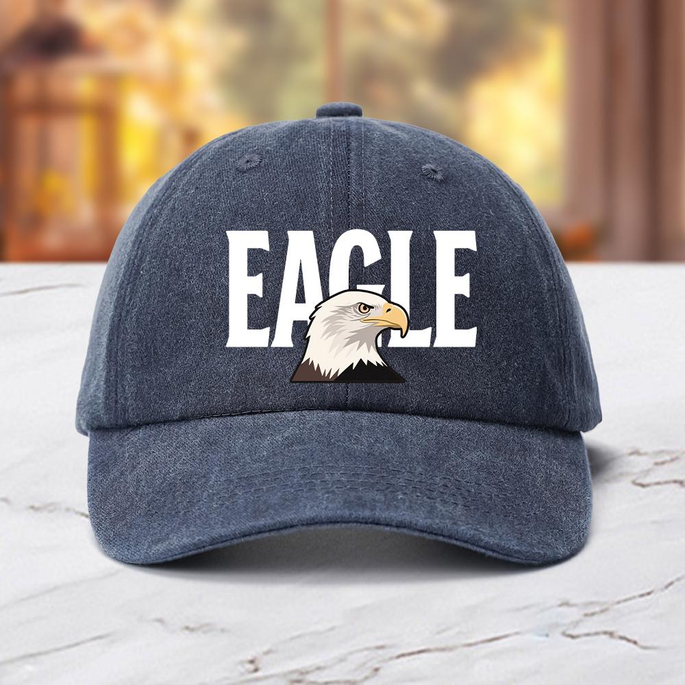 Classic retro eagle head printed baseball cap for sun protection and leisure, suitable for outdoor vacation and daily leisure