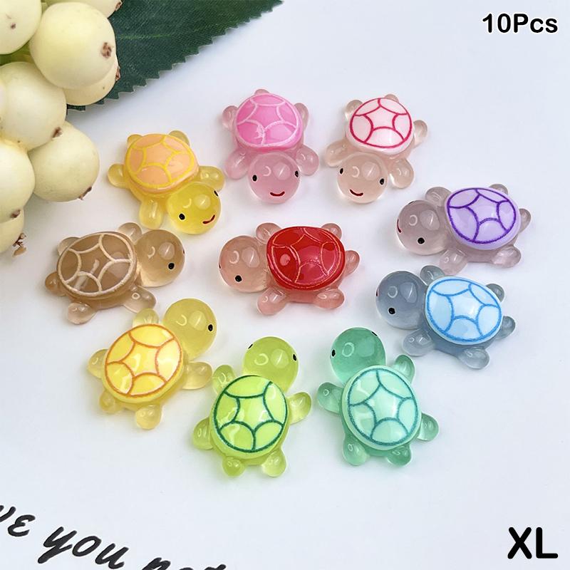 1PCS Colorful Luminous Mini Tortoise Micro Landscape Figure Ornament DIY Glowing Turtle Miniature Statue Potted Garden Decor