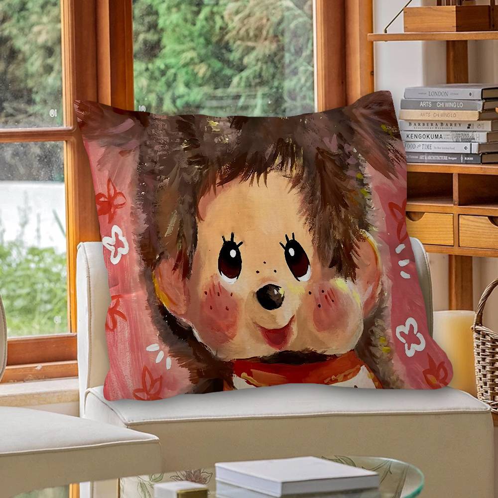 Anime M-Monchhichi Personalizovaný povlak na polštář Dětský pokoj Divoká párty Dekorace Povlak na polštář Dětské narozeniny Sprchový dárek