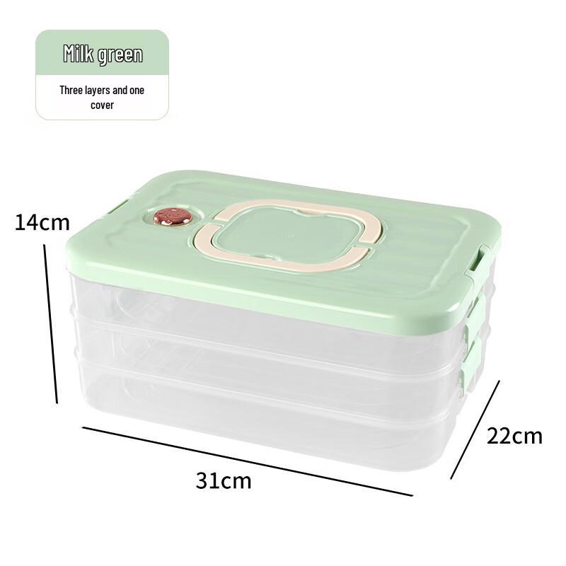 Stackable 3-Layer Refrigerator Dumpling Storage Box