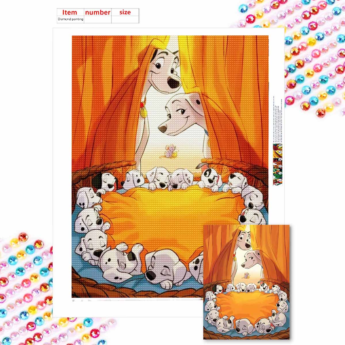

5D DIY Diamond Art Painting Kits for Adults, The Sleeping Puppy Full Round Crystal Diamond Kits for Beginner for Home Wall Decorate Round 20x30cm