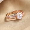 Lindon Classic Copper Alloy Zircon Ring Ladies Jewelry Wedding Promise Party Gift