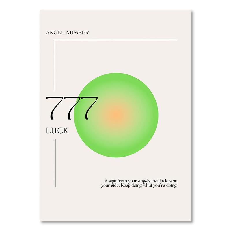 Angel Numbers Gradient Aura Posters and Prints Aesthetic Danish Pastel Canvas Painting Nordic Art Wall Picture Dorm Home Decor