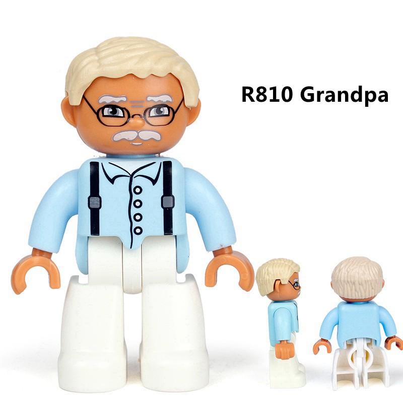 Duplo Action Figures Family Member Police Doctor Big Size Building Blocks Diy Education Kids Toys