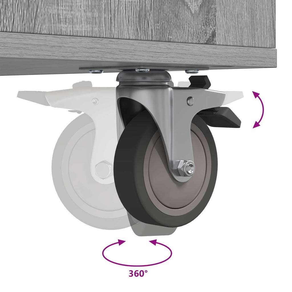 Golf Cabinet with Wheels Universal Grey Sonoma 65 x 45 x 98 cm