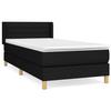 3130331 vidaXL Divan-lit Tapissier Avec Matelas Noir 100x200 Cm Tissu