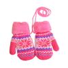 Mit Samt-Strickgarn Winterhandschuhe Verdickt Warm Mit Fäustling Kinder Fäustlinge Vollfingerhandschuhe Outdoor