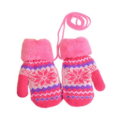 Mit Samt-Strickgarn Winterhandschuhe Verdickt Warm Mit Fäustling Kinder Fäustlinge Vollfingerhandschuhe Outdoor