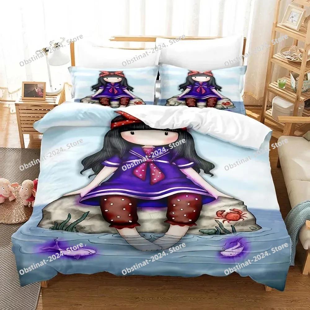 Santoro Gorjus Soft Duvet Cover Set Ful Quen King-Sized Dimensionsd Dimensions Anime Beautiful Girl Beding Set 3D Print Santoro Gorjus Young Girls