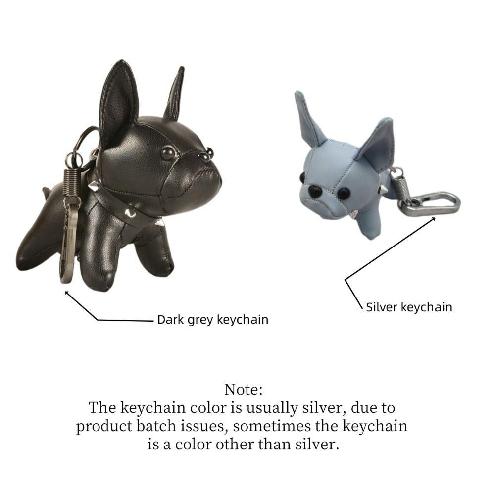 Cartoon Chubby Leather Keychain Cute Car Keyring Unique Dog Pendant Friend