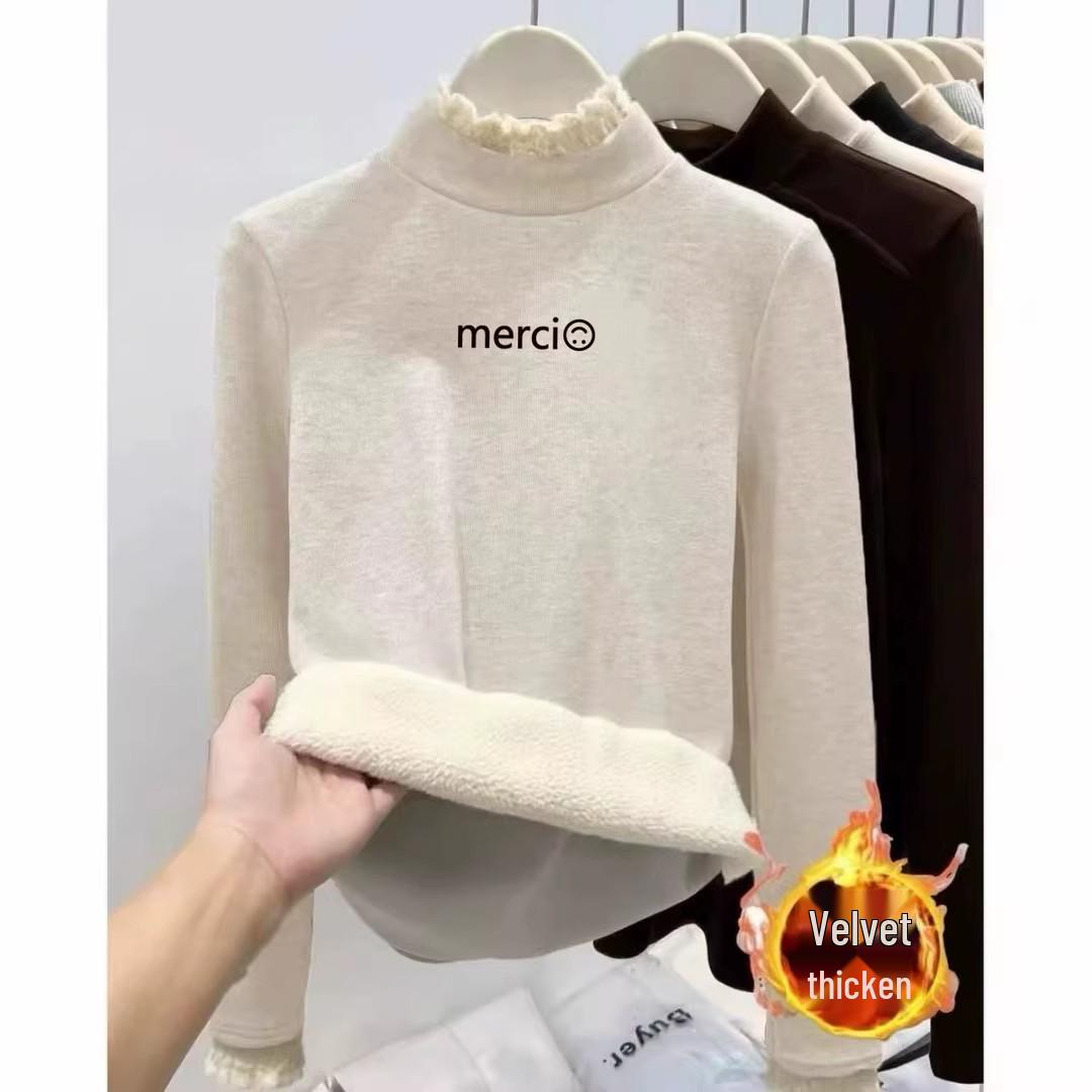Girls Fleece Hoodie: Warm, Lace-Trimmed, Half-High Collar, Thick Fleece-Lined, Printed Design, Base Layer for Older Kids. 170cm