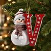 Acrylic Holiday Keepsake Gifts 2D Snowman Christmas Ornaments, Personalized Letter Ornaments for Tree, Unique Souvenirs Initial Ornament, Ornament DIY