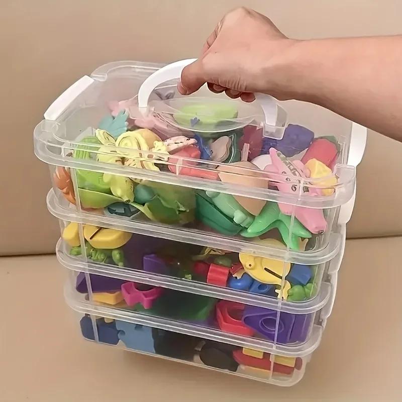 4pcs Extra Large Stackable Clear Plastic Storage Boxes with Lid, Large Capacity Household Containers, Multipurpose Organizer
