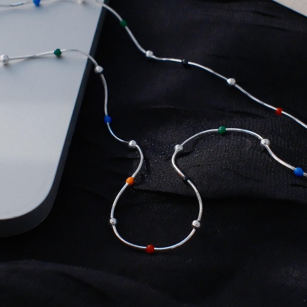 Autumn And Winter Collarbone Chain Sweet Cool Wind Enamel Drop Glaze Rainbow Bean Necklace Dopamine Stacked Snake Bone Chain Neck Chain
