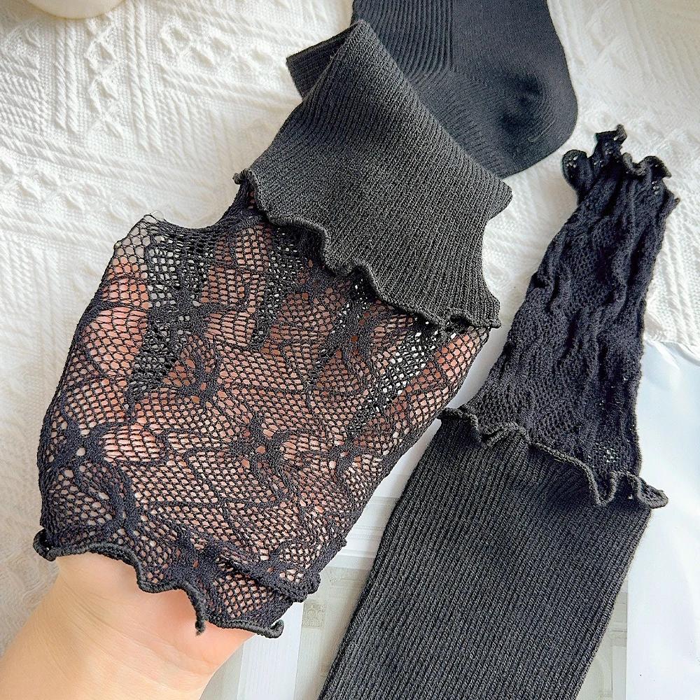 Lolita Ladies Lace Long Socks Autumn and Winter Warm Knee Sexy Lace Knee High Stockings Over Knee Thigh Stockings Boot Socks