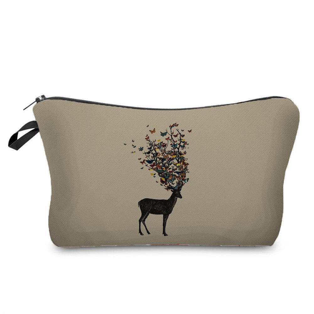 Women Flower Print Cosmetic Bag Toiletries Organize Travel Storage Case 6670