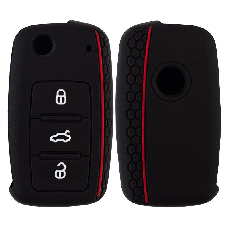 Silikon Araç Katlanır Anahtar Kılıfı Kılıfı Skoda Fabia Octavia İçin Seat Leon Toledo Altea Ibiza İçin Vw Golf Polo Bora Beetle İçin