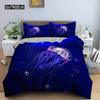 Jellyfish Duvet Cover Set Queen Size Ocean Animal Print Bedding Set Microfiber The Underwater World Quilt Cover For Boys Girls