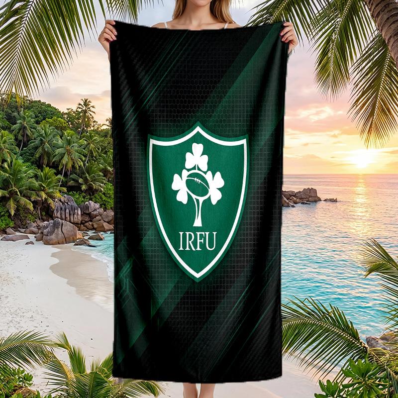 Ireland Rugby Fashion Beach Towel Portable Soft Quick Dry Towel For Swimming Camping Holiday Use