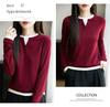 Women's 2025 Autumn/Winter Round Neck Two-Piece Look Wool Knit Long Sleeve Versatile Pullover Sweater Top