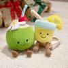 Entzückende Limonaden-Kokosnuss-Stofftiere Niedliches Zitronenwasser Weiches Plüschtier Cartoon-Puppe Heimdekoration Kawaii Tasche Anhänger Geburtstagsgeschenke