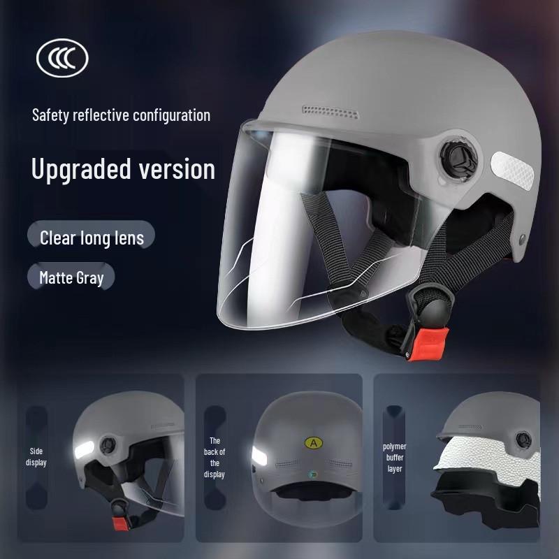 Smiley Face Helmet: New Certified National Standard, Sun-Protected, Ideal for Electric Scooter or Motorcycle Use