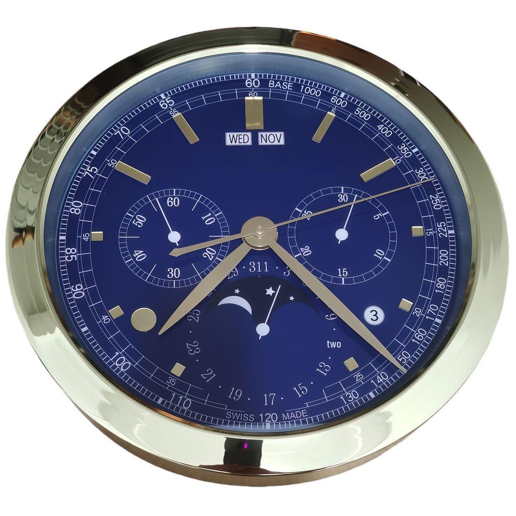 Leuchtende Lux Wandmontierte Metalluhr: Modernes Dekorationsstück für Wohnzimmer