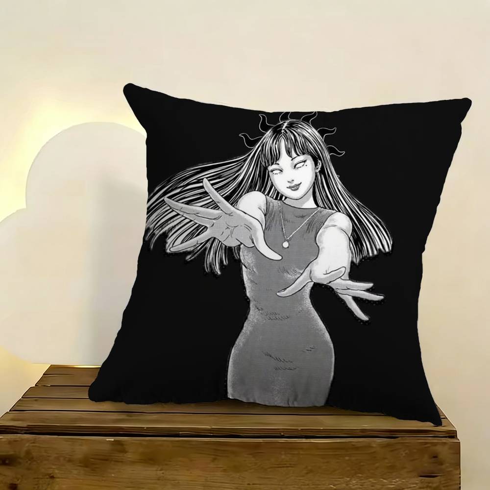 Japan Manga Junji Ito Tomie Pillow Case For Sofa Living Room Home Office Decor Protective Cover