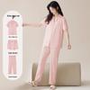 Women's Tencel Cotton Pajama Set: Summer Lyocell Short Sleeve, Long Pants, 3-Piece for Home or Outdoor Wear