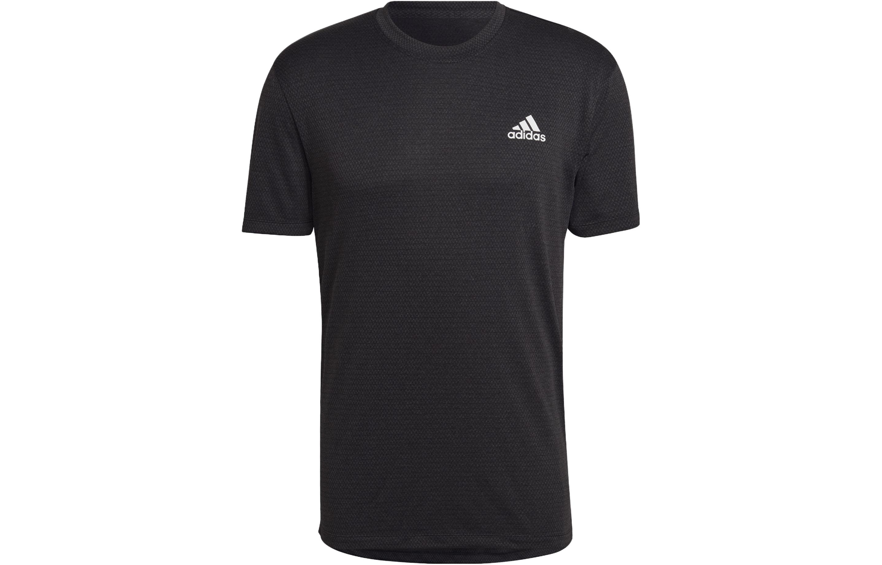 Adidas T Shirts Men s Black Crew Neck Moderate Straight Fit HT9052 S