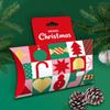 5PCS Merry Christmas Pillow Paper Box Handheld Portable Snack Candy Boxes Bags Santa Claus Small Christmas Gift Bag
