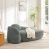 Minimalist Teddy Fleece Sofa with Rounded Design, Soft Upholstered Couch with Cushion, Versatile for Living Room, Bedroom and Studio, Gray