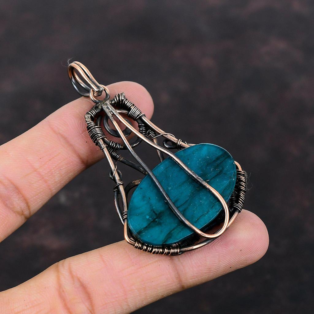 Neon Flash Labradorite Pendant Copper Wire Wrapped Jewelry Decent Pendant Handmade Jewelry Gemstone Pendant Copper Wire Pendant Gift For Him