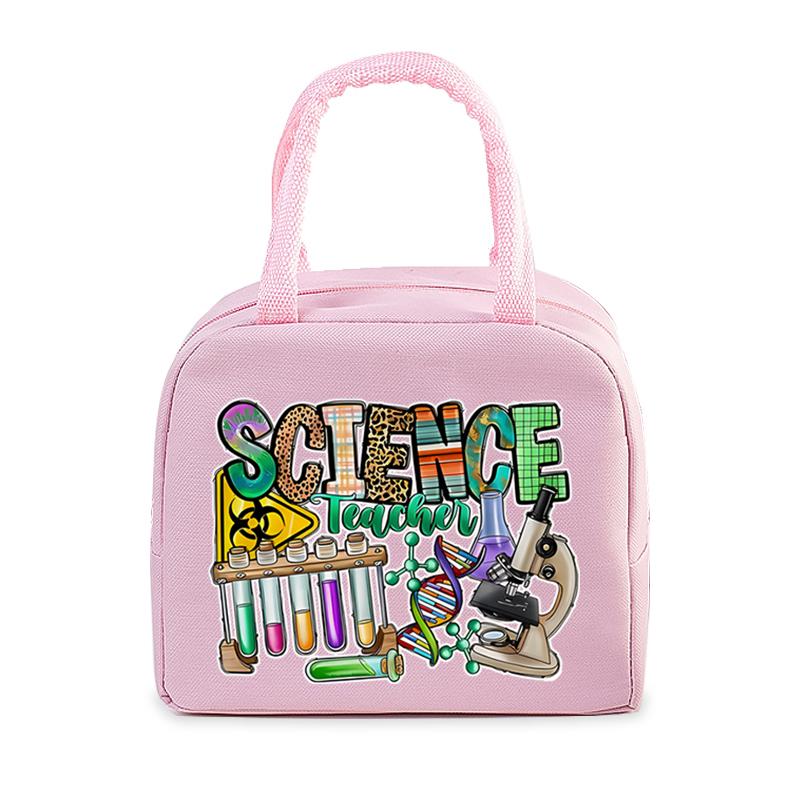 "Teachers Change The World" Pattern Women Men Portable Lunch Bags Funny Books Coffee Pencil Thermal Food Insulation Lunch Bag