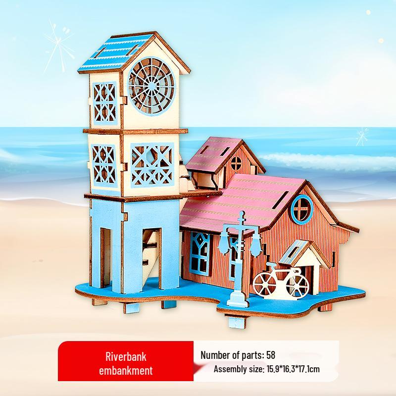 3D Wooden Ferris Wheel Puzzle - Educational DIY Gift for Kids