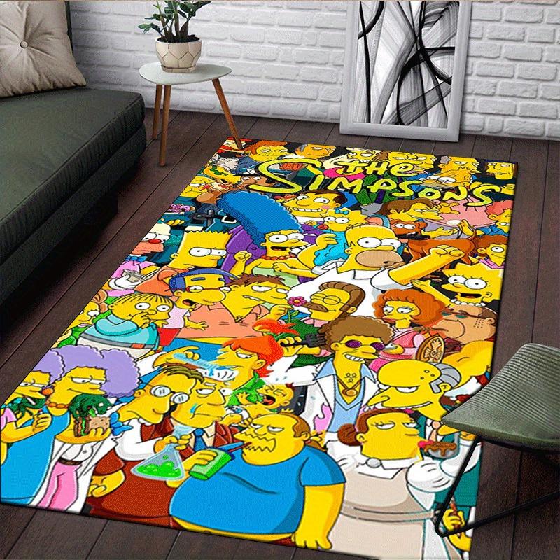 1pc The Simpsons Pattern Area Rug Soft Flannel Floor Mat for Living Room,Office,Bedroom and Carpet,Sofa Coffee Table Floor Mat