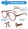 Karsaer 70s Pilot Glasses Frame Blue Light Blocking Glasses Oversized Square Computer Glasses Women Men E1152