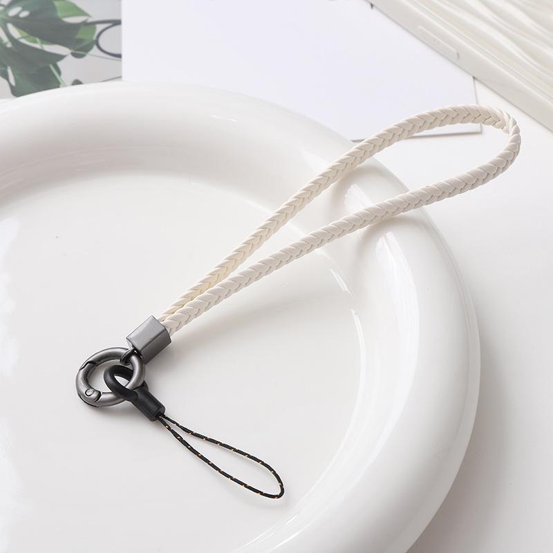 Yilian 5-Strang Flach Geflochtenes Leder Handy Lanyard & Handschlaufe