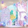 Mermaid Theme Birthday Arch Cover Photography Backdrops Jellyfish Shell Coral Girls Birthday Party Portrait Decor Backgrounds