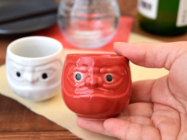 Tableware East Sake Lucky Mino Red Cup, Daruma, Charm, Ware,