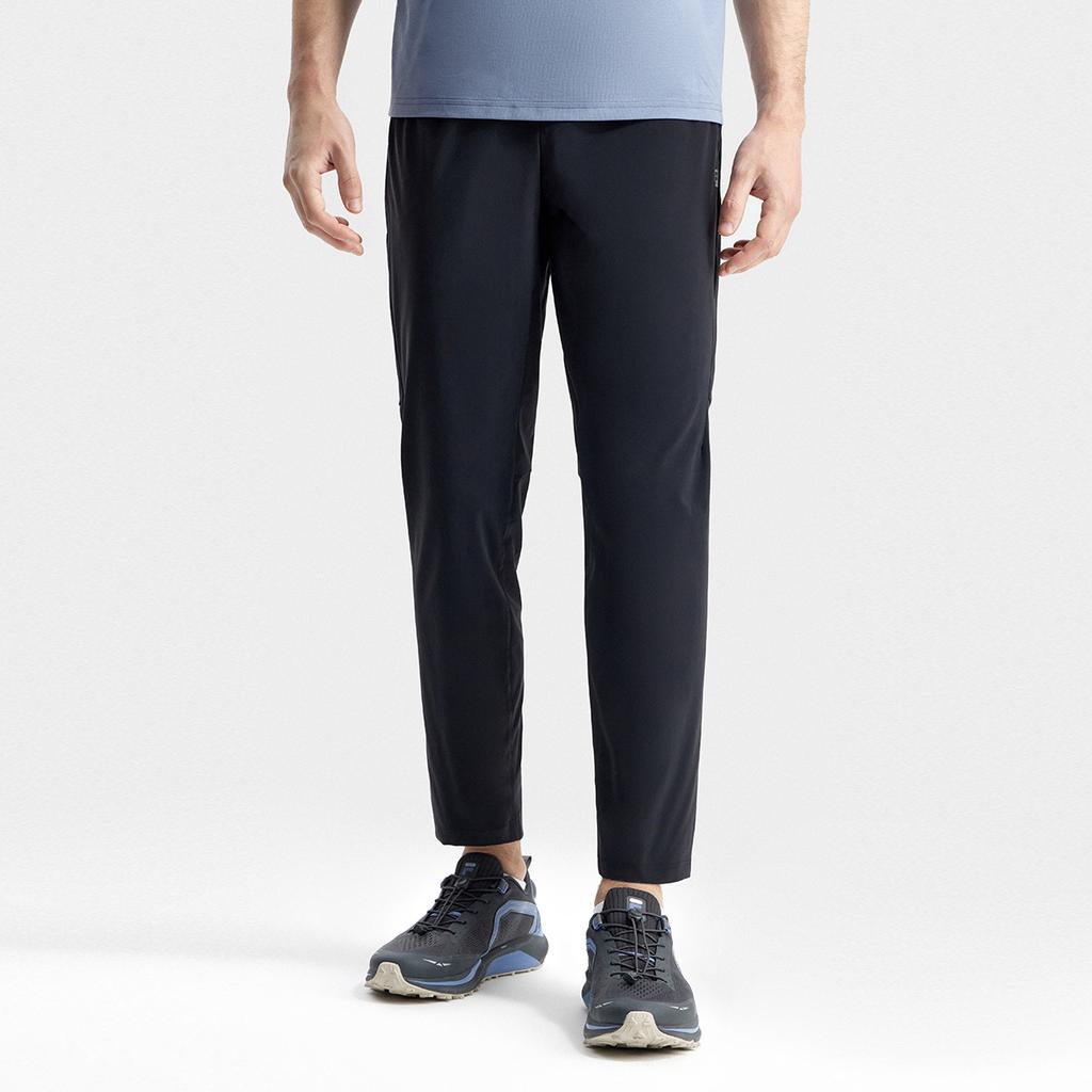 Fila Solid Color Logo Label Elastic Waist Straight Leg Slim Fit Knitted Sports Pants Men Bottoms A11M321608F-BK